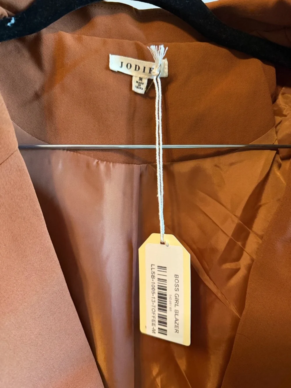 NWT - Jodifl Boss Girl Office Boxy Oversized Relaxed Fit Cropped Rust Blazer - Picture 3 of 8